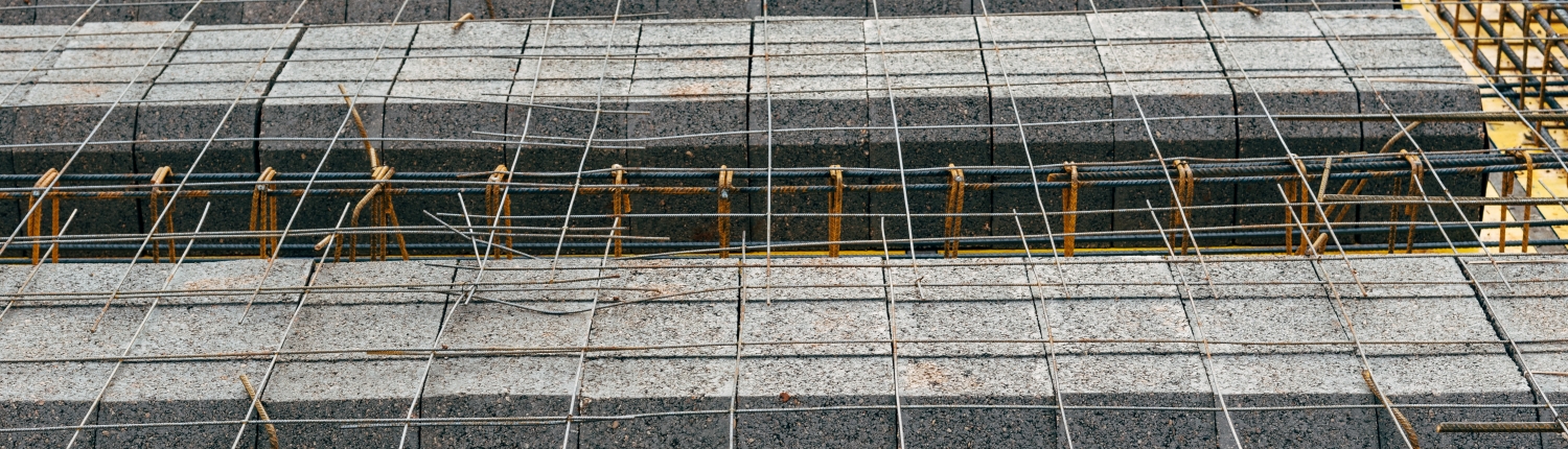 Detail of reinforced concrete slab under construction